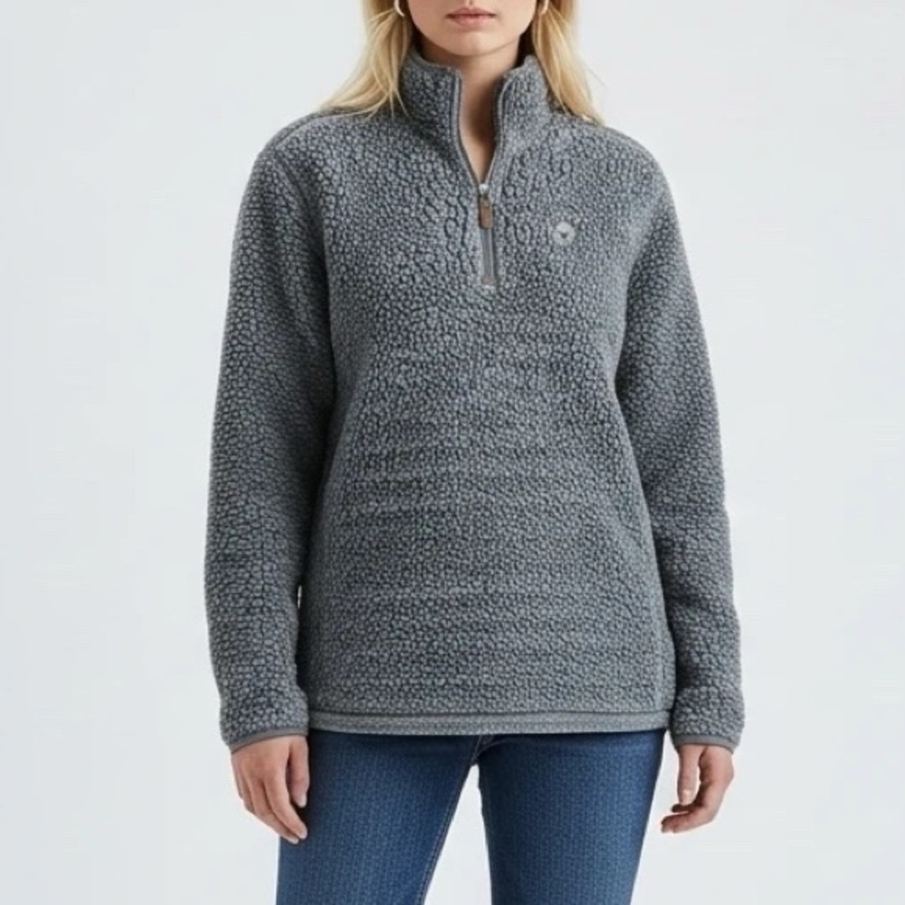 Southern Shirt Grey Sherpa Pullover Jacket